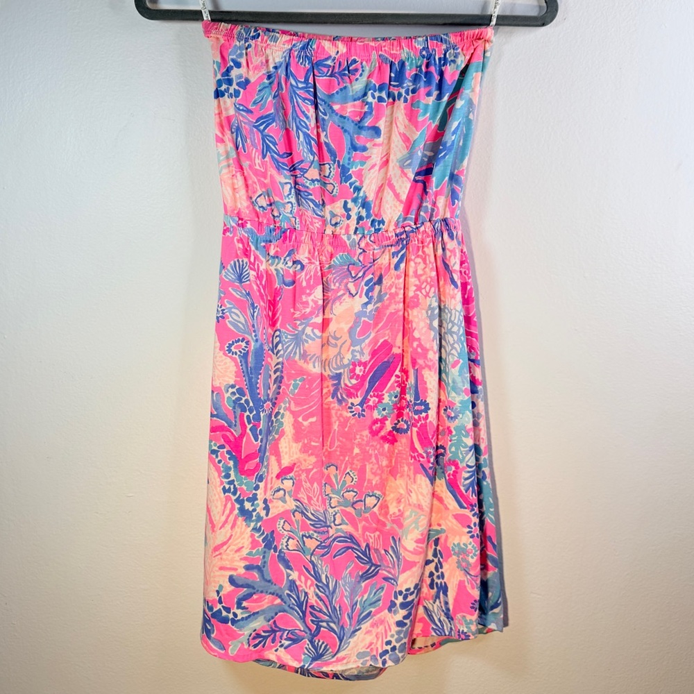 Lilly Pulitzer Windsor Strapless‎ Mini Tube Top Dress XS Light Pascha Aquadesiac